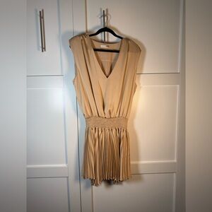 Ramy Brook Beige V-Neck Mini Dress
